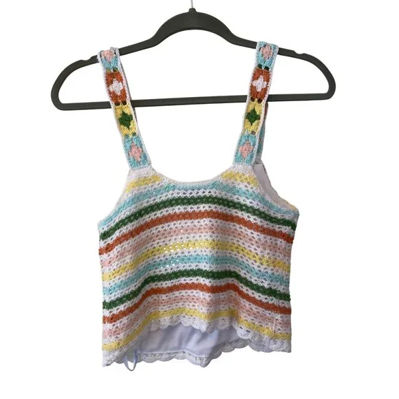 NWT Jessica Simpson Kerian Sweater Tank Crochet XS/S MSRP$69.50 - Picture 10 of 11